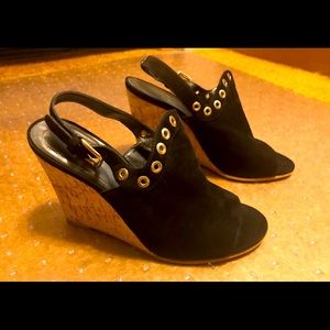 Stuart Weitzman  Black Suede Slingback